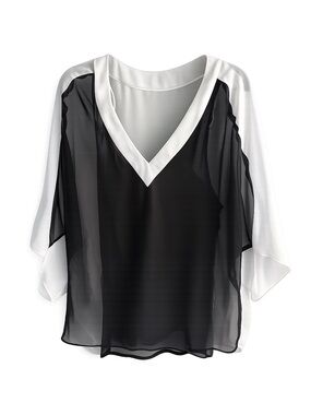 Zara Sheer Layered Top with Camisole Underlay - Grey & Black - Size XS